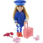 Barbie Chelsea Can Be Doll, Playset with Small Doll, Pilot Outfit, Luggage & Travel Accessories