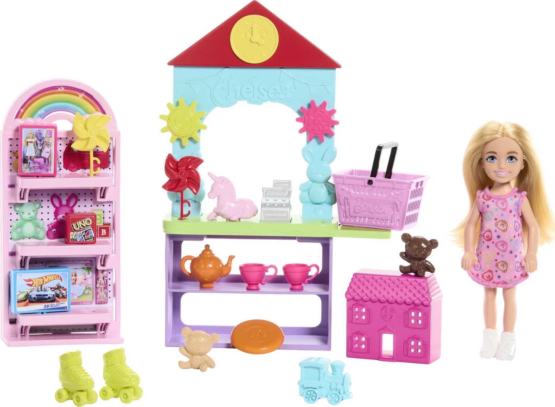 Barbie Chelsea Can Be Toy Store Playset with Small Blonde Doll, Shop  Furniture & 15 Accessories