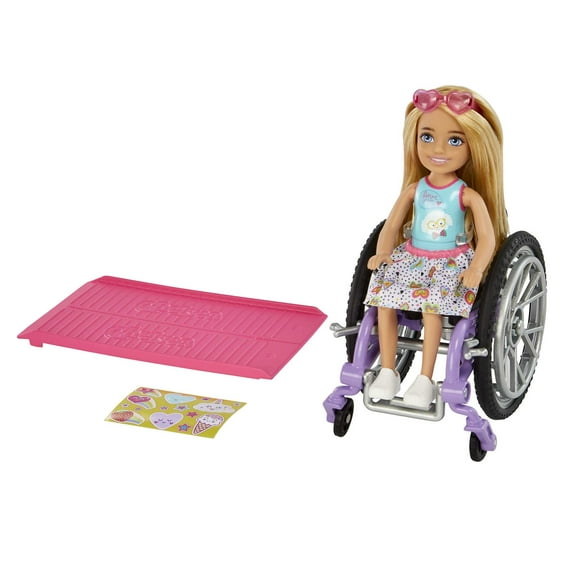 Barbie Chelsea Doll (Blonde) & Wheelchair, Toy for 3 Year Olds & up, Multicolor, 3.62 in