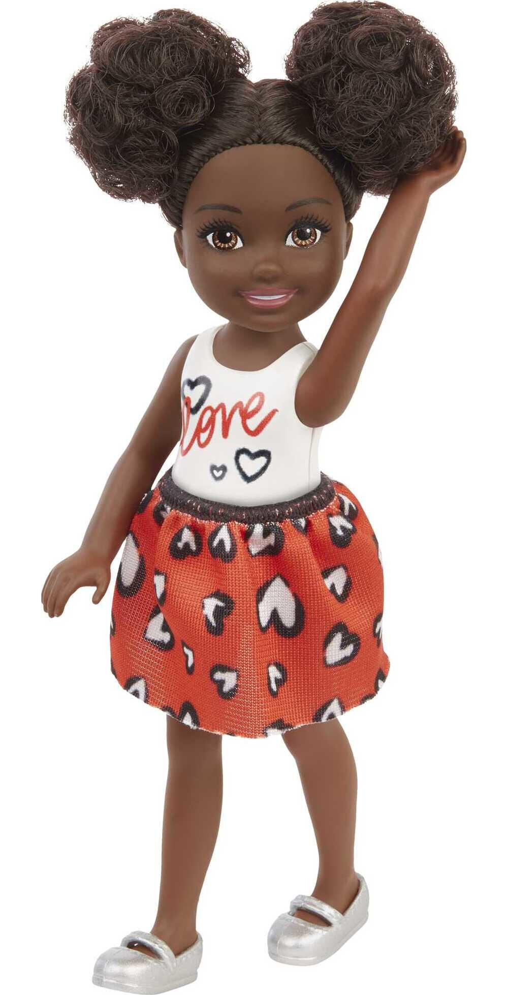 Barbie Chelsea Small Doll with Black Hair in Afro Puffs Wearing Removable Skirt & Silvery Shoes - image 1 of 6