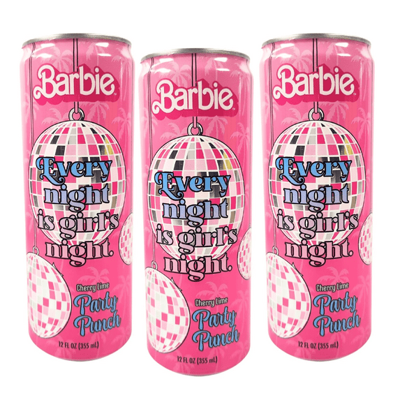 Barbie Cherry Lime Party Punch Juice Drink, Every Night is Girl's Night, 12 fl oz, 3 Pack Cans