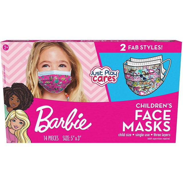 Barbie ChildrenS Single Use Face Mask Polyster Cartoon Ear Loop safety