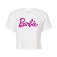 thumbnail image 1 of Barbie - Classic Pink Logo - Juniors Cropped Graphic T-Shirt, 1 of 4