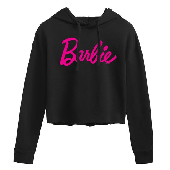 Barbie - Classic Logo - Juniors Cropped Pullover Hoodie