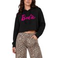 thumbnail image 1 of Barbie - Classic Pink Logo Women's Cropped Graphic Hoodie, 1 of 4