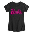 thumbnail image 1 of Barbie - Classic Pink Logo - Youth Girls Fitted Short Sleeve T-Shirt, 1 of 5