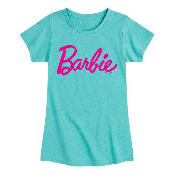 Barbie - Classic Pink Logo - Youth Girls Fitted Short Sleeve T-Shirt