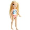 thumbnail image 1 of Barbie Club Chelsea Doll, Small Doll with Long Blonde Hair, Blue Eyes & Mermaid-Graphic Swimsuit, 1 of 6