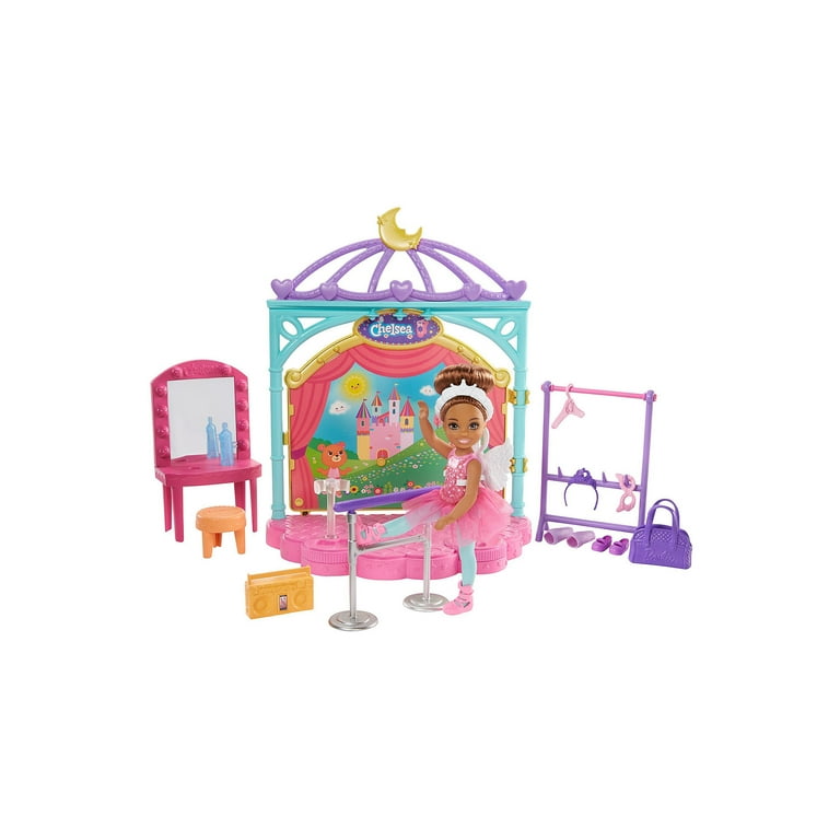 Barbie Club Chelsea Doll and Ballet Playset Brunette with Transforming Stage