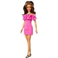 thumbnail image 1 of Barbie Collectable Fashion Doll with Brown Wavy Hair Half-Up Half-Down & Pink Dress, 1 of 8