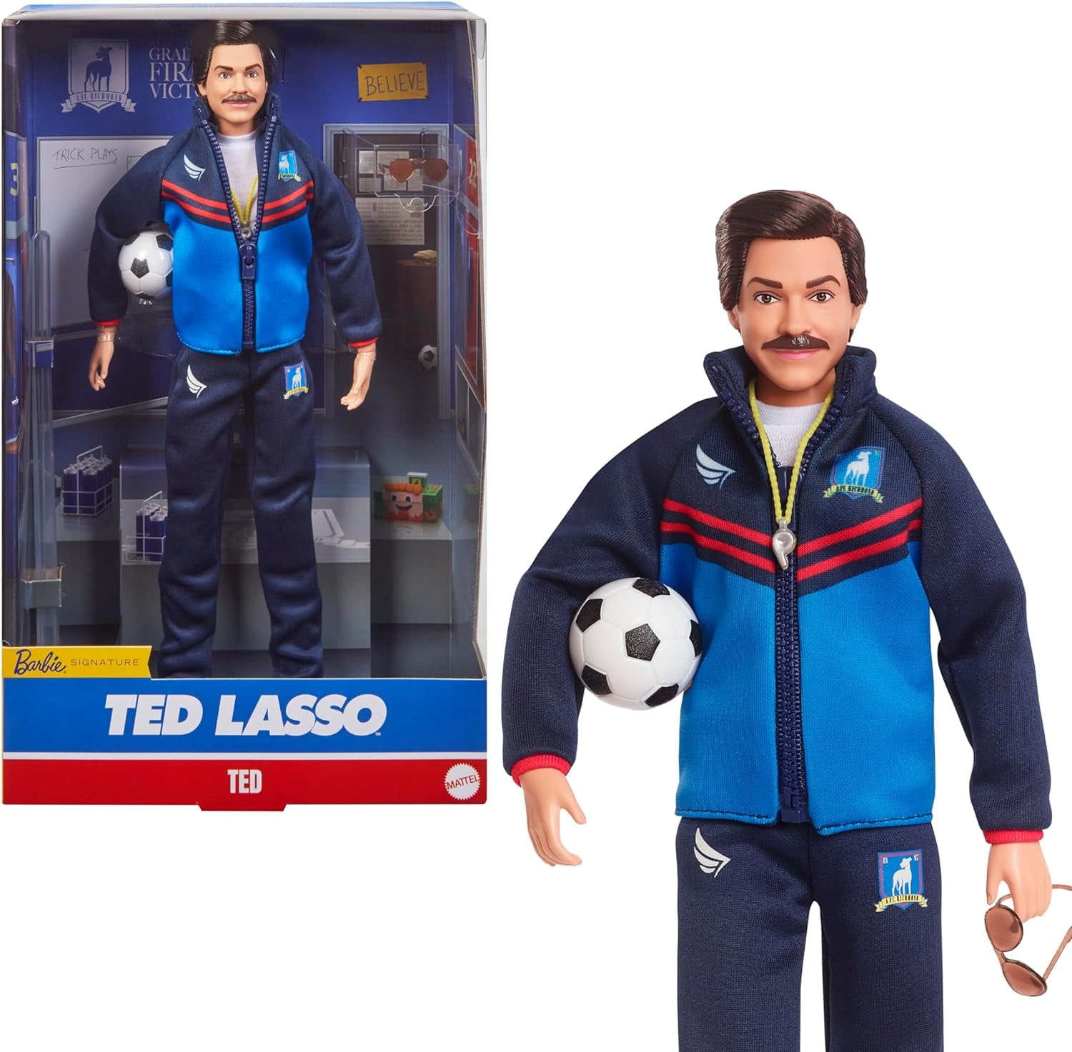 Barbie Collectible Ted Lasso Doll with Displayable Packaging