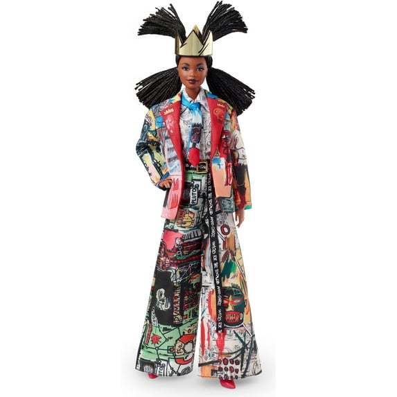 Barbie Collector Jean-Michel Basquiat X Barbie Doll with Braids and Crown, Wearing Suit and Accessories