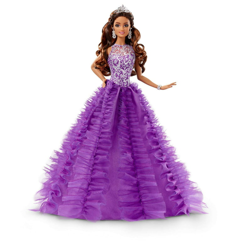 Alice in wonderland blue purple dress unused toy doll BARBIE COLLECTION #12