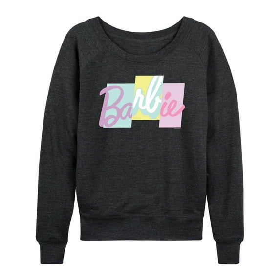 Barbie - Color Block Logo - Women's Lightweight French Terry Long Sleeve Shirt