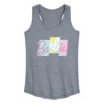 thumbnail image 1 of Barbie - Color Block Logo - Women's Racerback Tank Top, 1 of 4