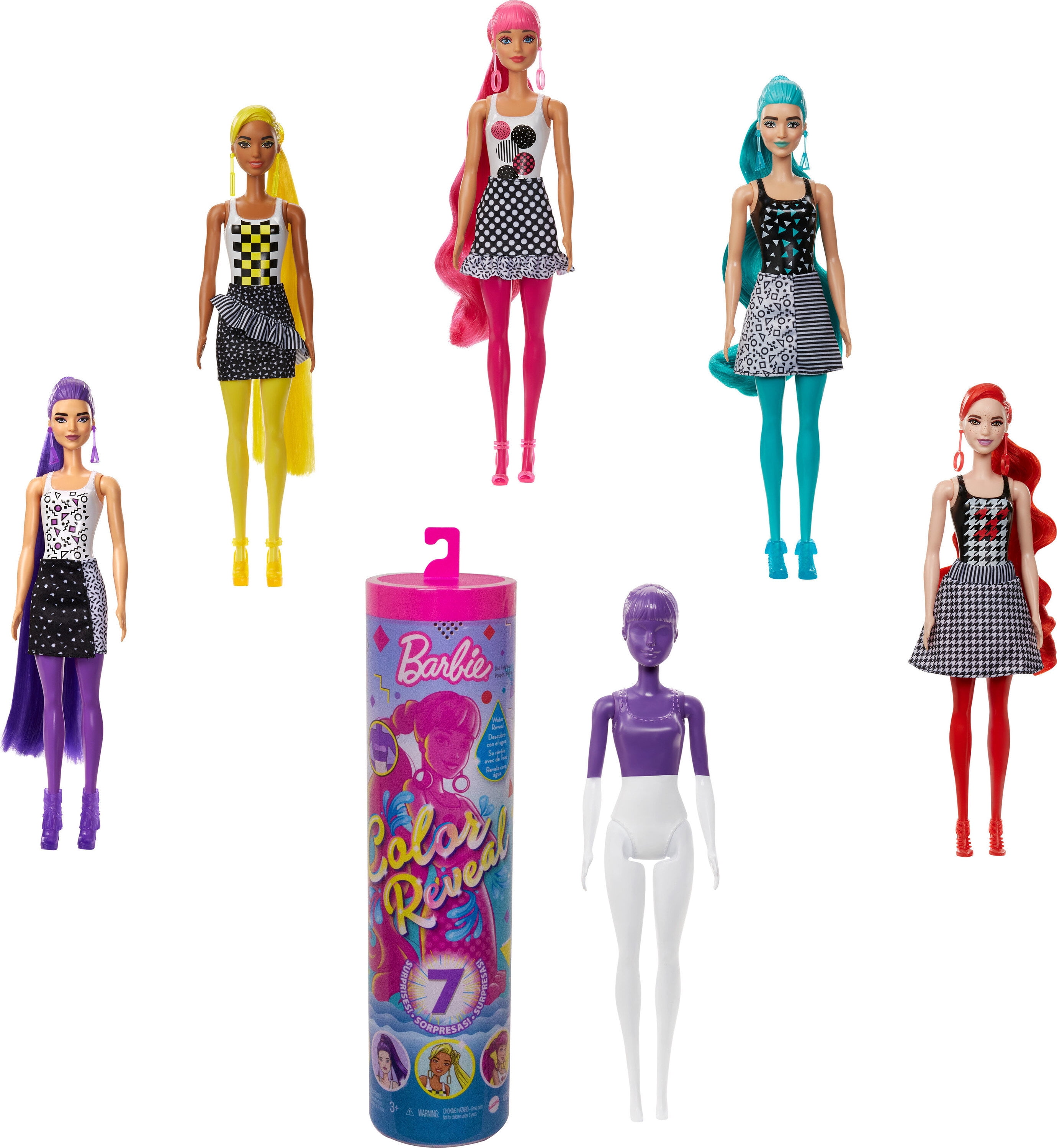 Barbie Color Reveal Doll With 7 Surprises For Kids 3 Years Old & Up ...