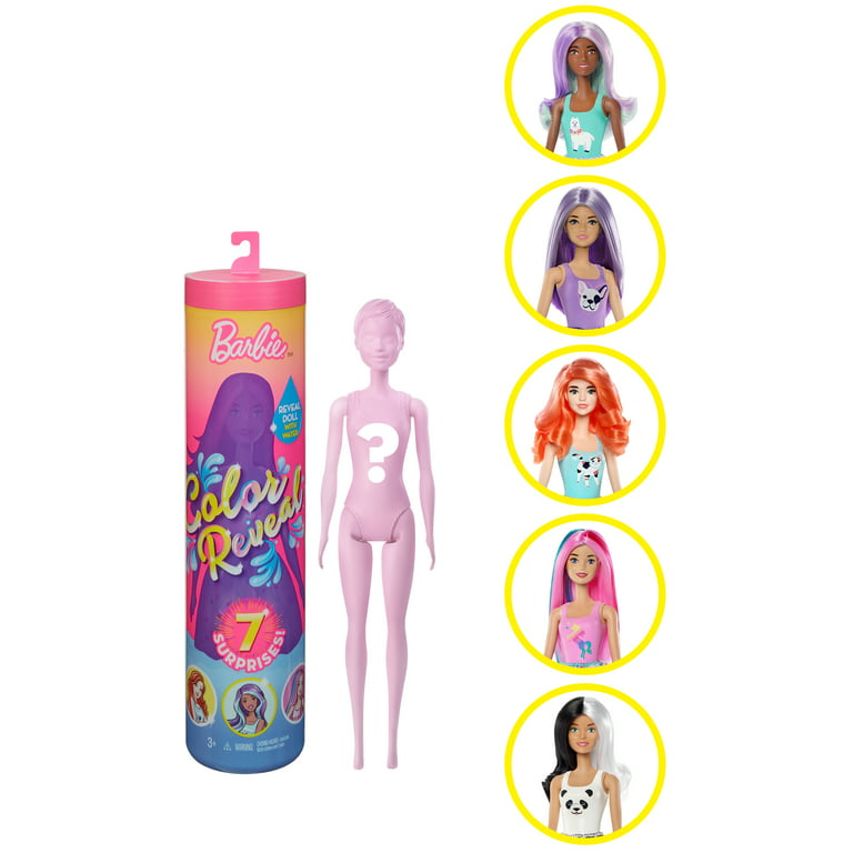 Barbie Color Reveal Doll With Surprises May Vary) Doll Playset, 7 Pieces Included -