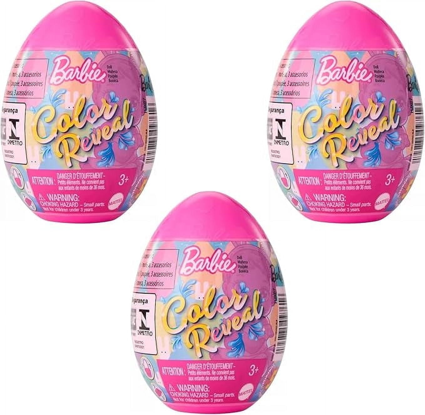 Barbie Color Reveal Easter Eggs HJX67 Series Colored Surprises Pack of 3 Random Colored Eggs