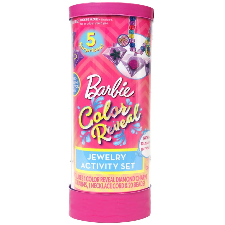 Barbie Color Reveal Jewelry Set Surprise Charms DIY Necklace Kit for Ages 3 Walmart