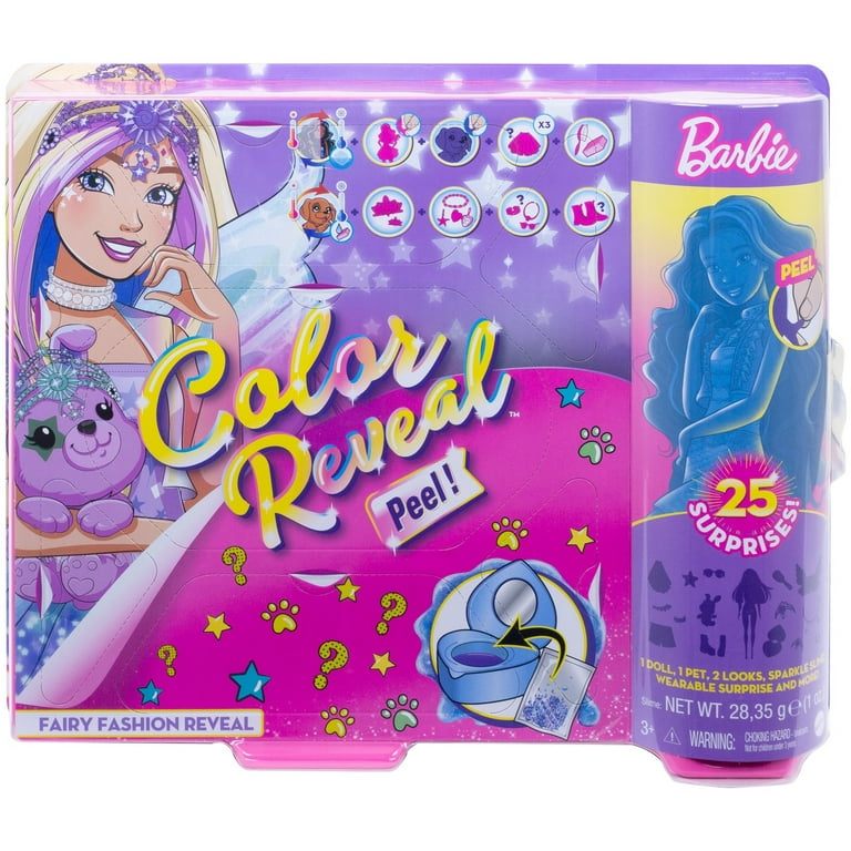 Barbie Color Reveal Peel Doll with 25 Surprises Fairy Fantasy