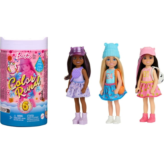 Barbie Color Reveal Sporty Series Chelsea Small Doll with 6 Surprises