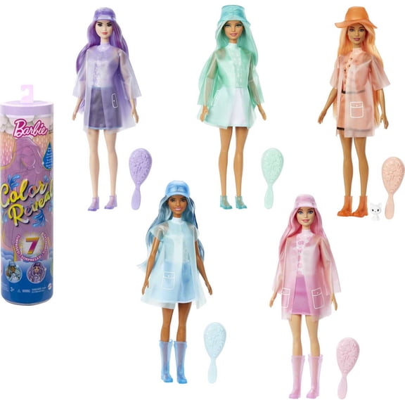 Barbie Color Reveal Sunshine & Sprinkles Fashion Doll with Pet & Accessories (Styles May Vary)