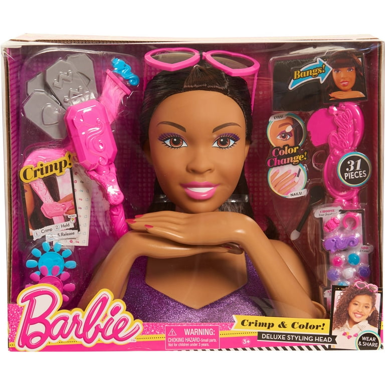 Barbie Color and Crimp Styling Head Brunette Hair