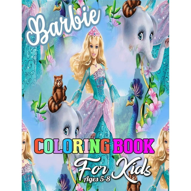 Barbie Coloring Book for Kids Ages 5-8 : Barbie Jumbo Coloring Book ...