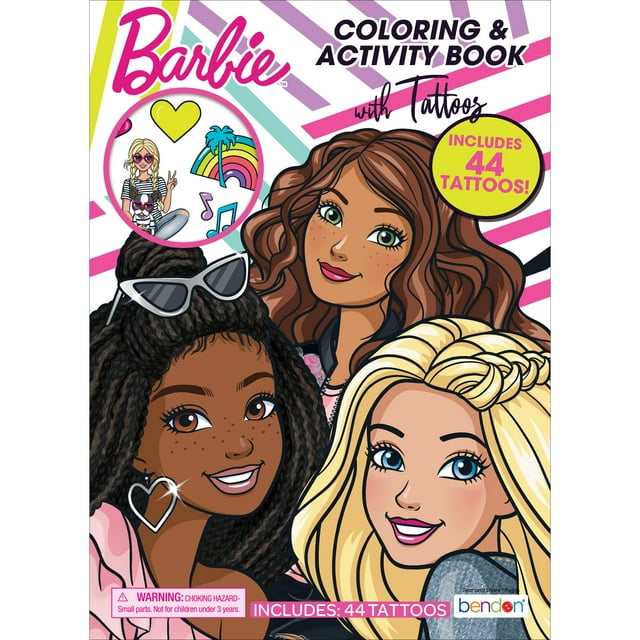 Barbie Coloring and Activity Book with Temporary Tattoos, 48 Pages ...