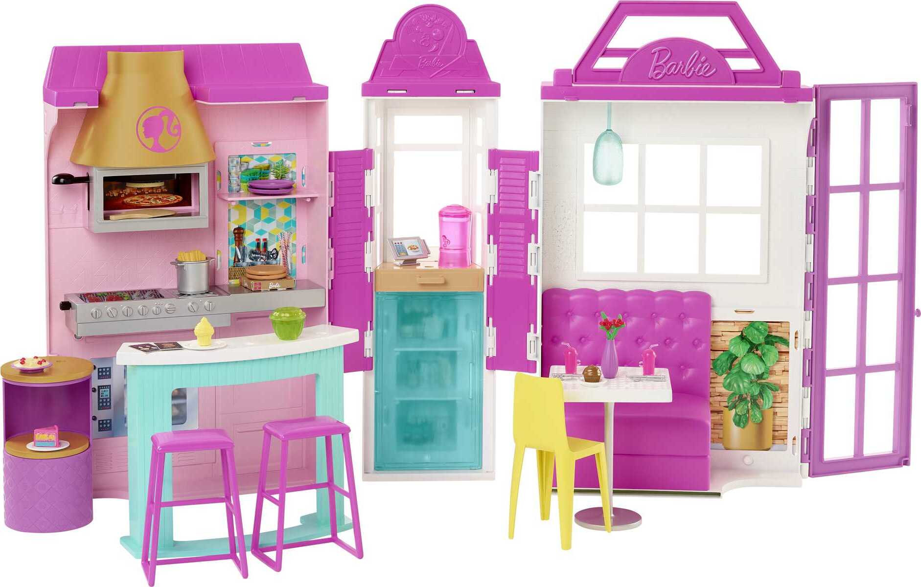 Barbie Cook ‘n Grill Restaurant Playset with 30+ Pieces Including Pizza Oven & Grill - image 1 of 7
