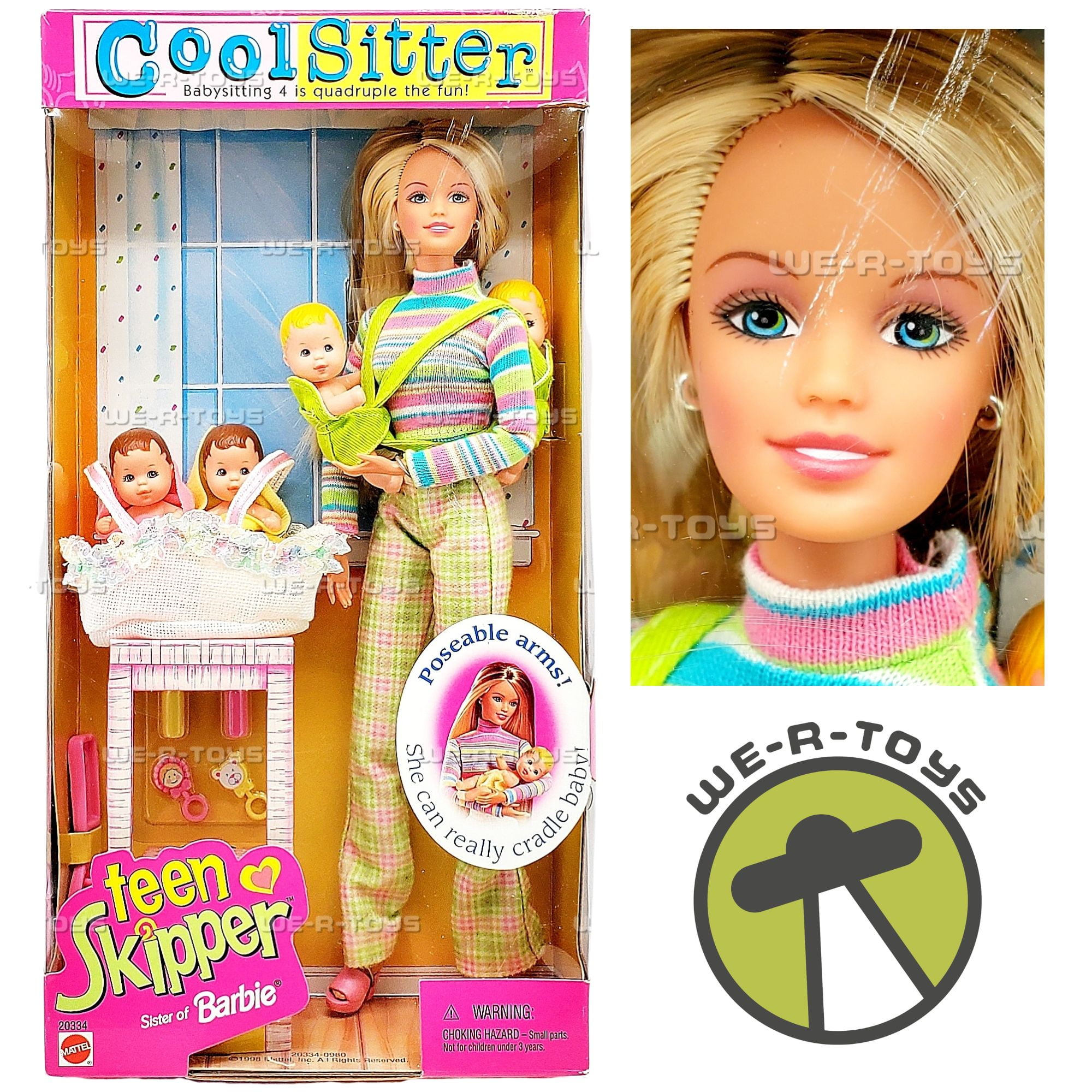 Barbie - Cool Sitter Teen Skipper Doll w/ 4 Babies Quadruplets