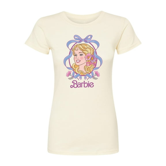 Barbie - Coquette Floral Bow - Juniors Fitted Short Sleeve Graohic T-Shirt