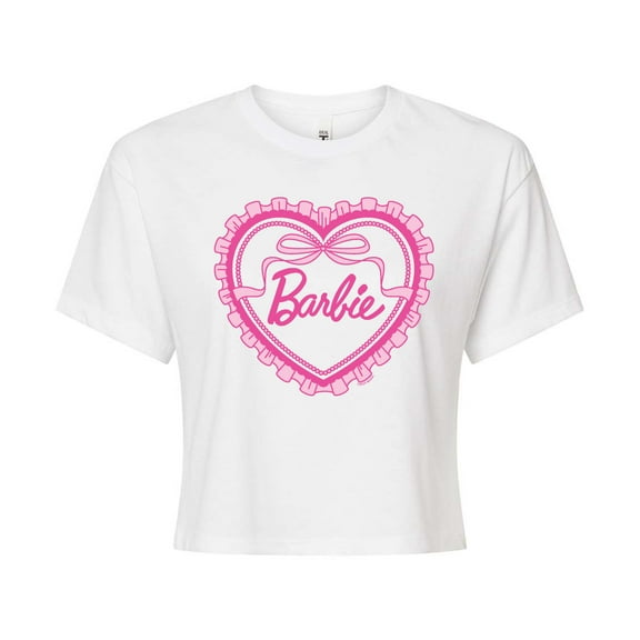 Barbie - Coquette Heart - Juniors Cropped Graphic T-Shirt