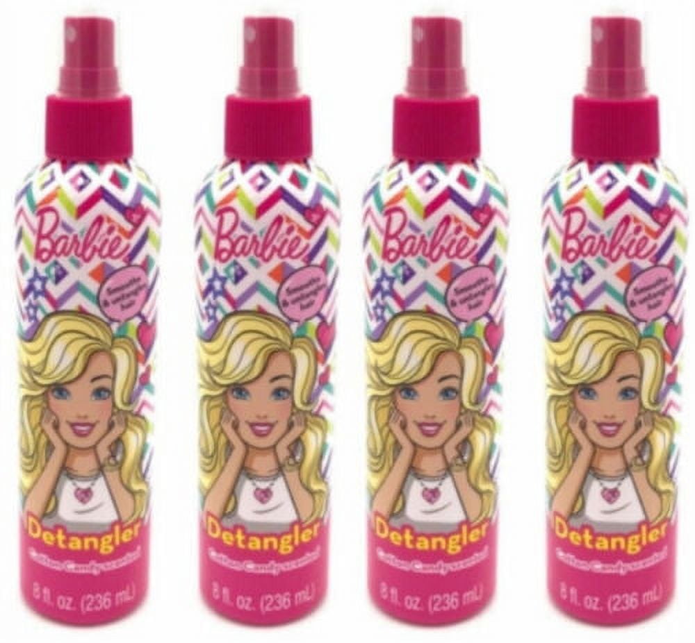 Barbie Cotton Candy Scented Hair Detangler for Kids Smooths Untangles 8oz Pack of 4