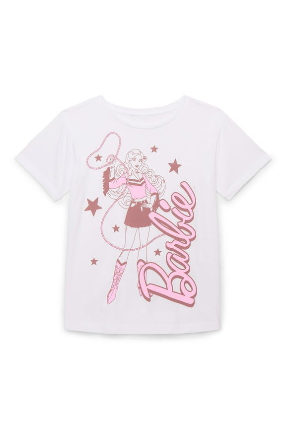 Barbie Cowgirl Girls Short Sleeve Graphic T-Shirt, Sizes 4-16