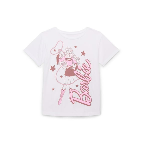 Barbie Cowgirl Girls Short Sleeve Graphic T-Shirt, Sizes 4-16
