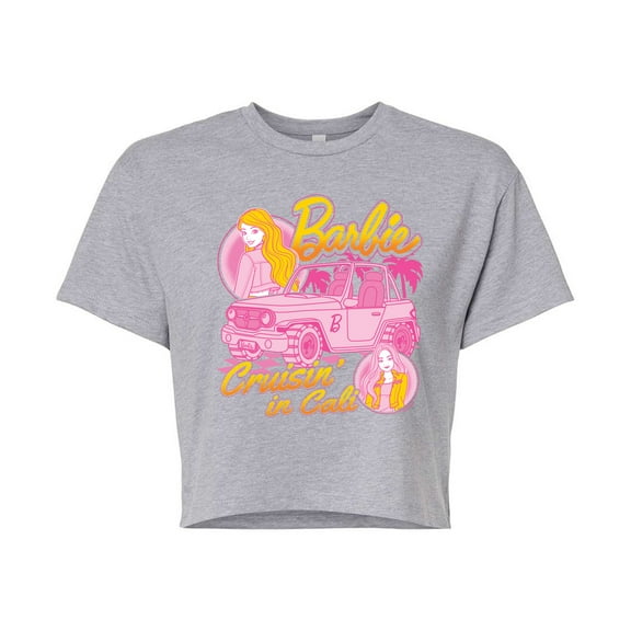 Barbie - Cruisin In Cali - Juniors Cropped Graphic T-Shirt