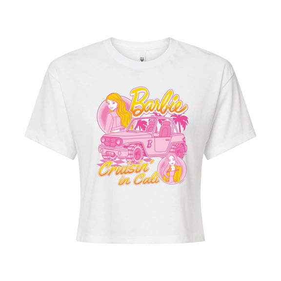 Barbie - Cruisin In Cali - Juniors Cropped Graphic T-Shirt