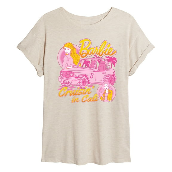 Barbie - Cruisin In Cali - Juniors Oversized Graphic T-Shirt