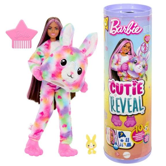 Barbie Cutie Reveal Bunny Doll & Accessories, Color Dream Series with 10 Surprises