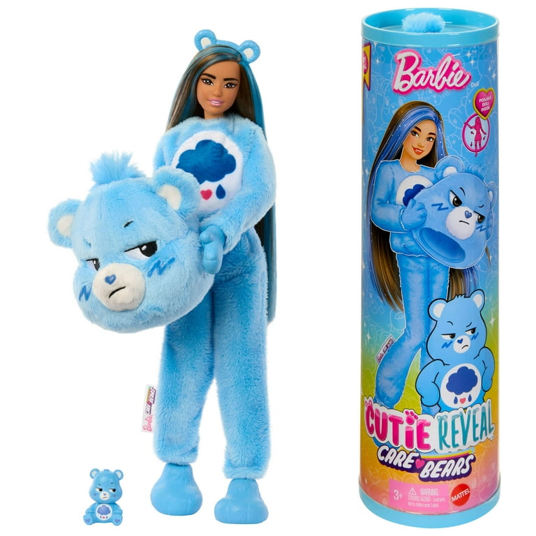 Barbie Cutie Reveal Care Bears Series Doll Accessories in Grumpy Bear Plush Costume 10 Surprises Walmart