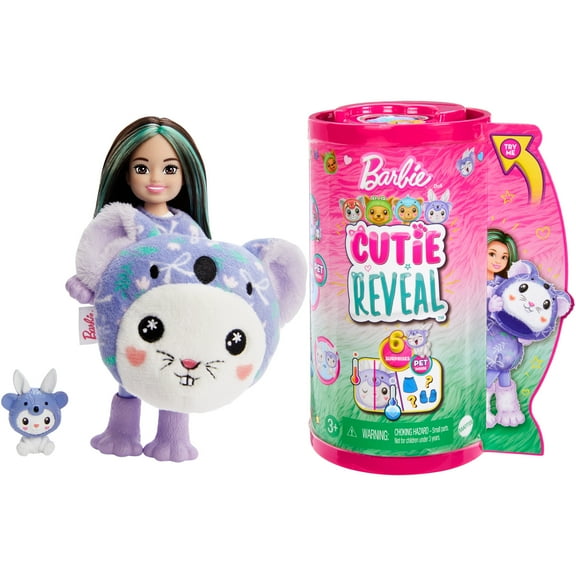 Barbie Cutie Reveal Costume-Themed Series Chelsea Small Doll & Accessories, Bunny as Koala