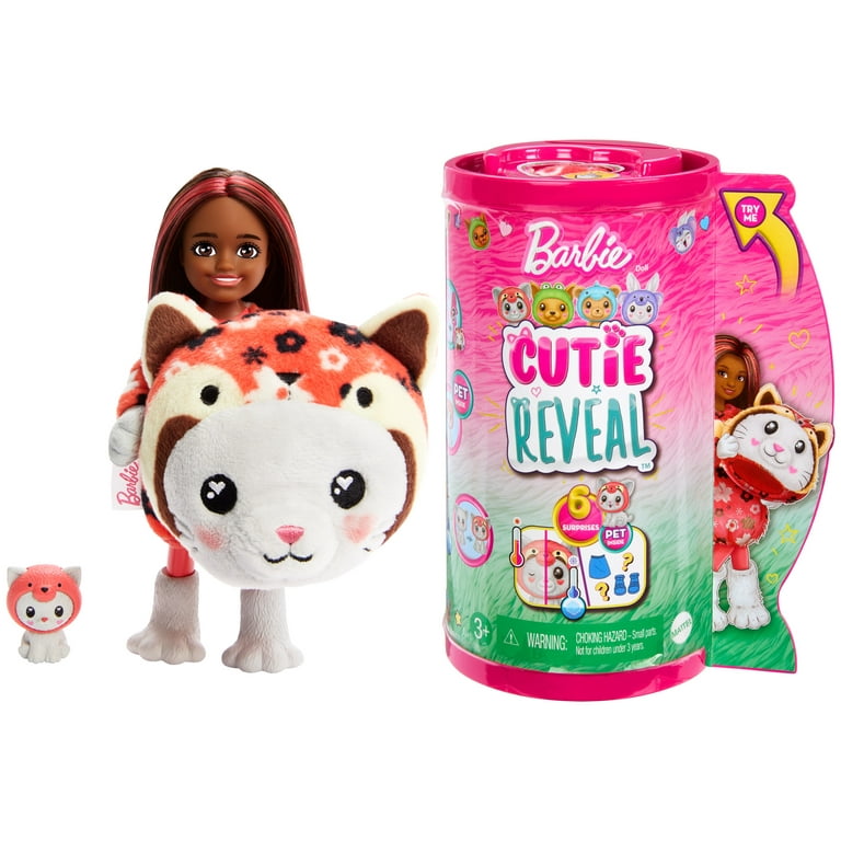 Barbie Cutie Reveal Costume-Themed Series Chelsea Small Doll & Accessories,  Kitten as Red Panda