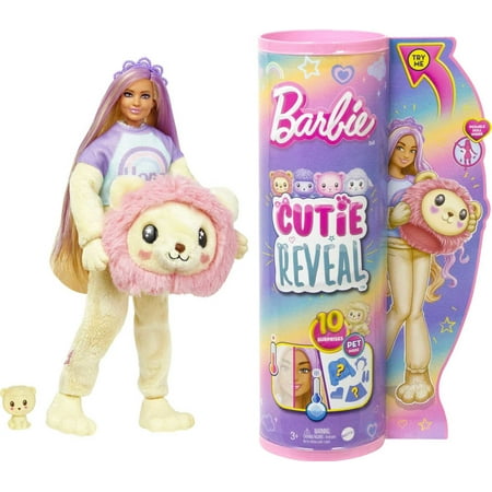 Barbie - Color Reveal Cozy Cute Tees Series Lion 11.5" Doll