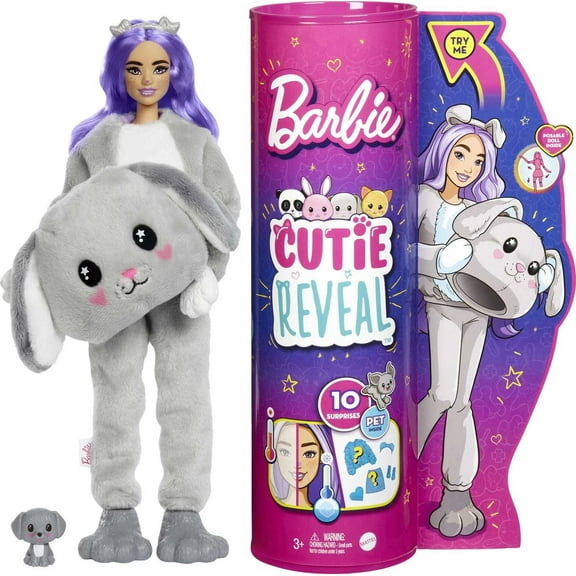 Barbie Cutie Reveal Fashion Doll with Puppy Plush Costume, Mini Pet & Accessories