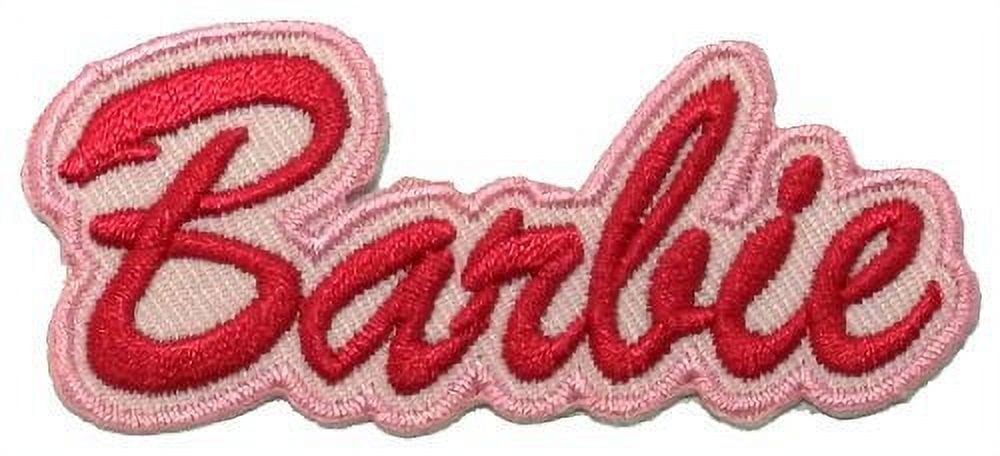 Barbie DIY Applique Embroidered Patch 3cm x 7.1cm Logo Sew Ironed On Badge  Embroidery Applique Patch. 