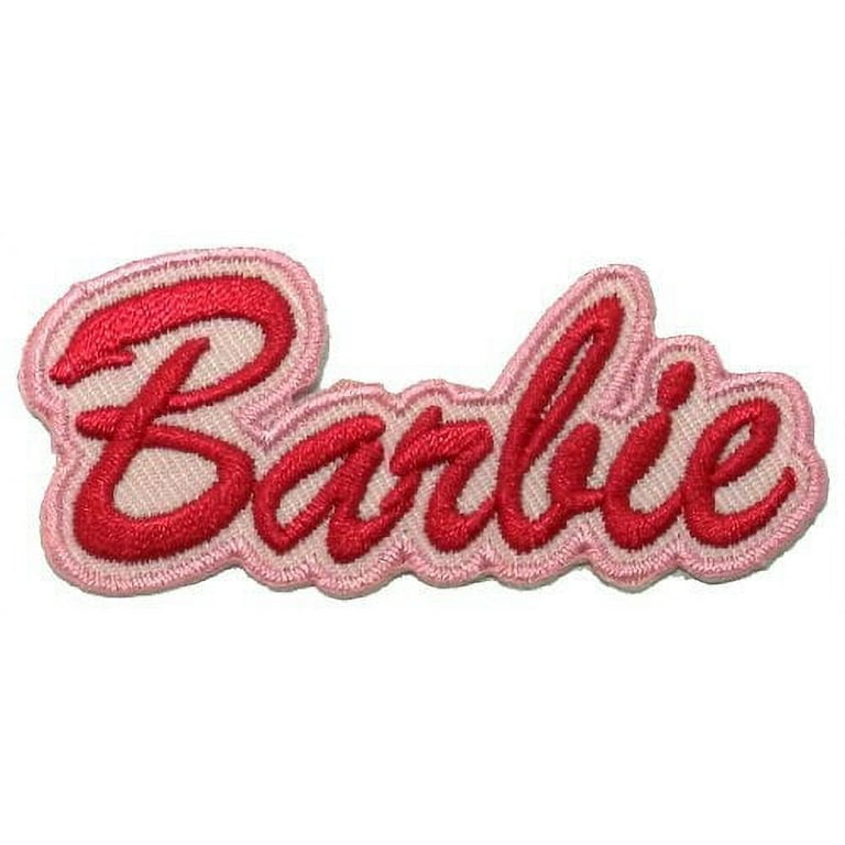 Barbie DIY Applique Embroidered Patch 3cm x 7.1cm Logo Sew Ironed On Badge  Embroidery Applique Patch.