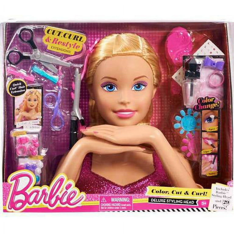 Barbie Hair Style & Curl  Poupée Barbie Tête à Coiffer Deluxe Styling Head  