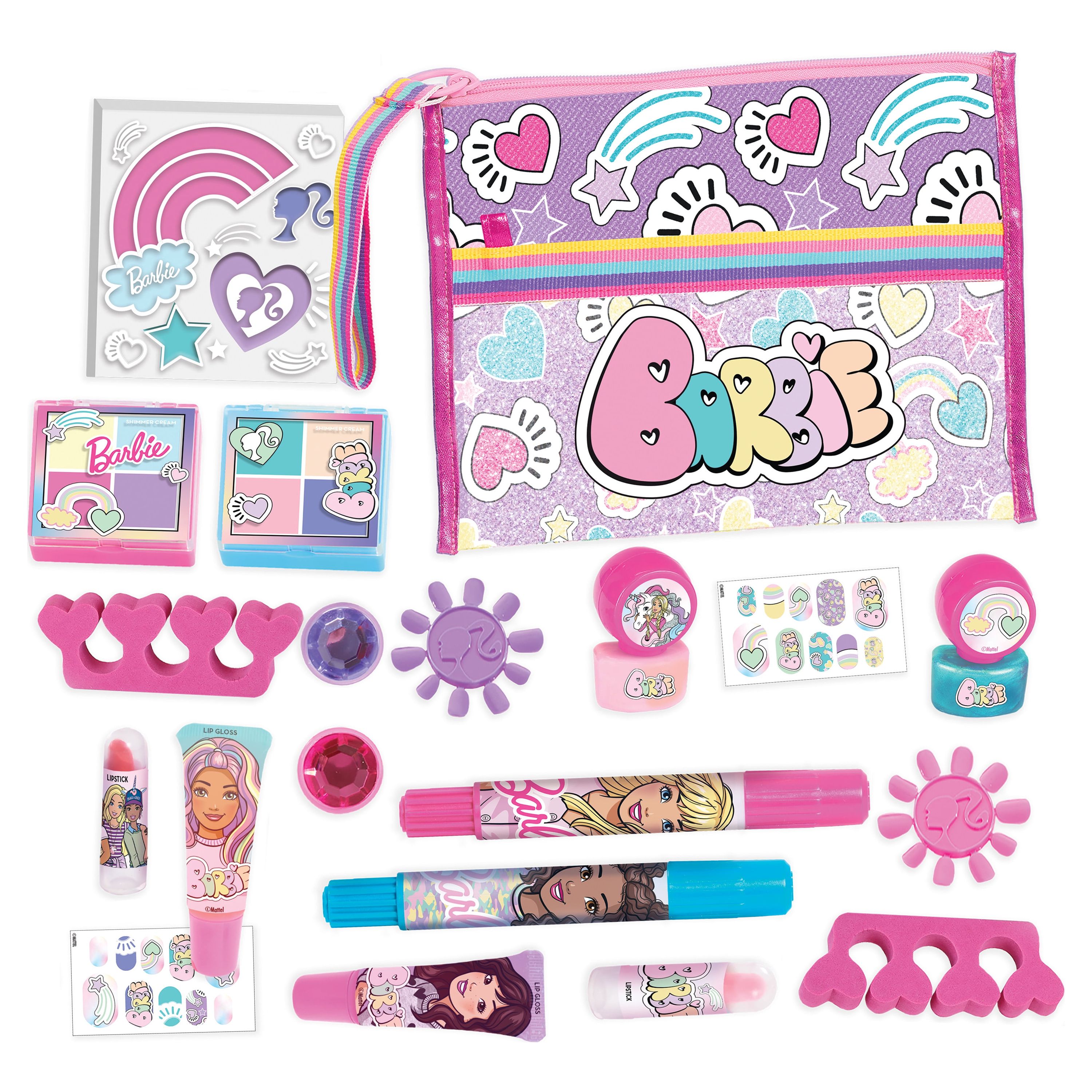 Barbie Deluxe Makeup Set, 20-Piece Play Make Up Set for Kids, Includes Nail Polish and Hair Chalk,  Kids Toys for Ages 5 Up, Gifts and Presents - image 1 of 6