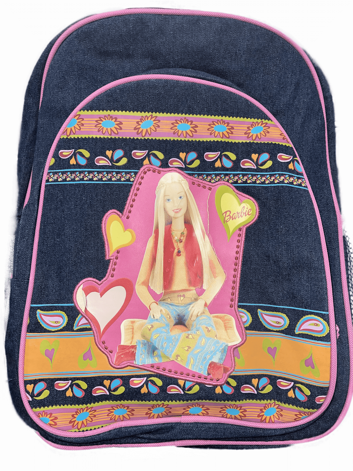Ultra Rare Mattel 2001 Pyramid Barbie Smile Backpack Floral Flowers Blue Y2K Barbie - Denim - 14 main image 3